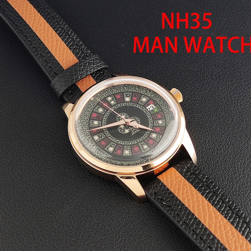 man watch NH35 Betting Market Mens Mechanical Watches Sapphire Glass Watch Men  Luxury Wheel Turning Watches Waterproof 100 m