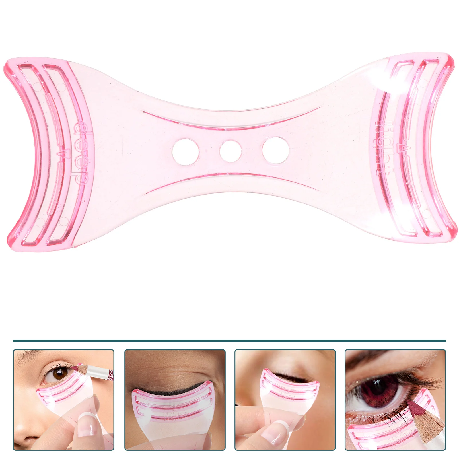Pink Eyeliner Stencil 8*3.5Cm Abs Makeup Tool For Beginners Double-Sided Curve Design Women'S Eye Liner Shaper Template