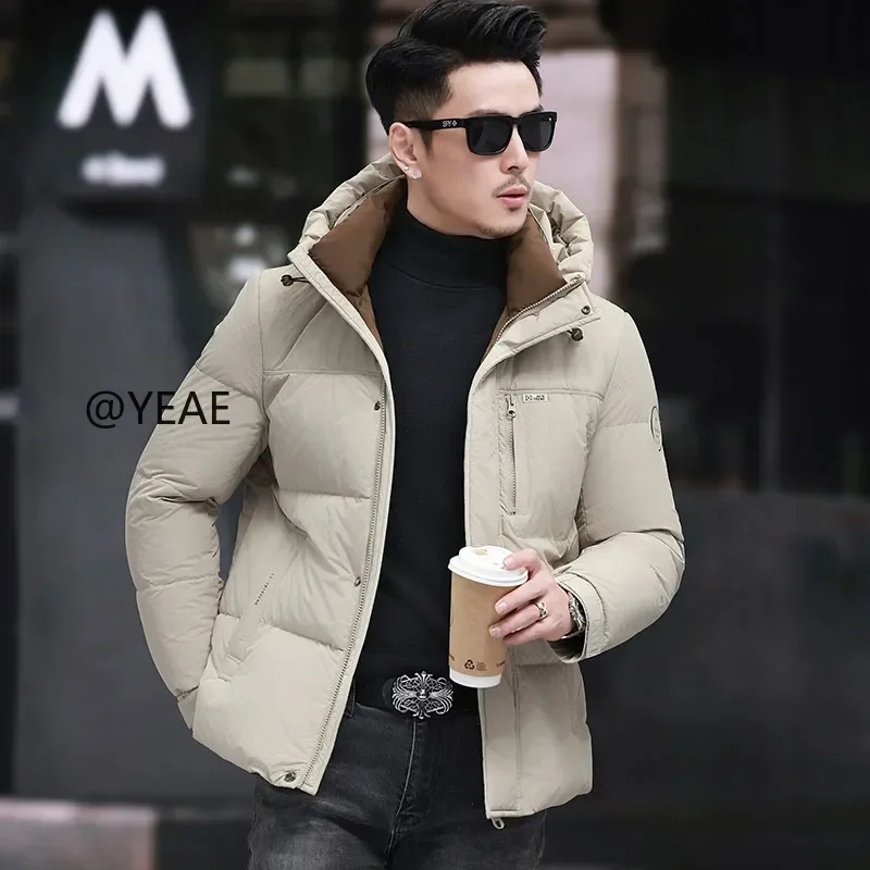 YEAE Krótka kurtka puchowa Kurtki z kapturem Designerska odzież męska Męska kurtka puchowa na zimę Casual Man Sack Duck Down Padding Coat