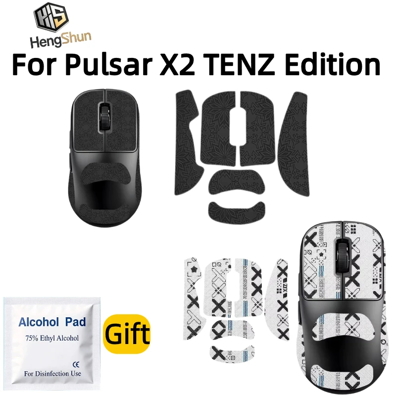 For Pulsar X2 TENZ Edition Mouse Anti-Slip Grip Tape Sweat Resistant Gaming Stickers With Alcohol Pad