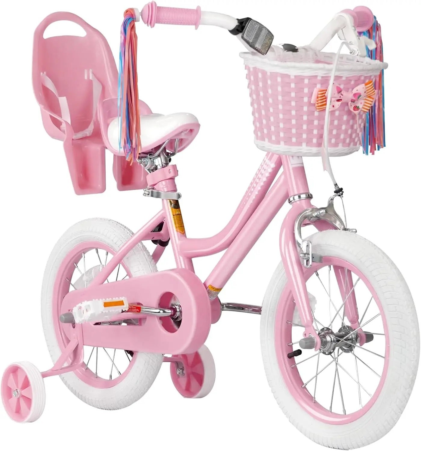 Girls Bike for 2-12 Years Old Toddlers and Kids, 12 Inch Kids Bike with Basket and Bell Training Wheels, Adjustable Sea