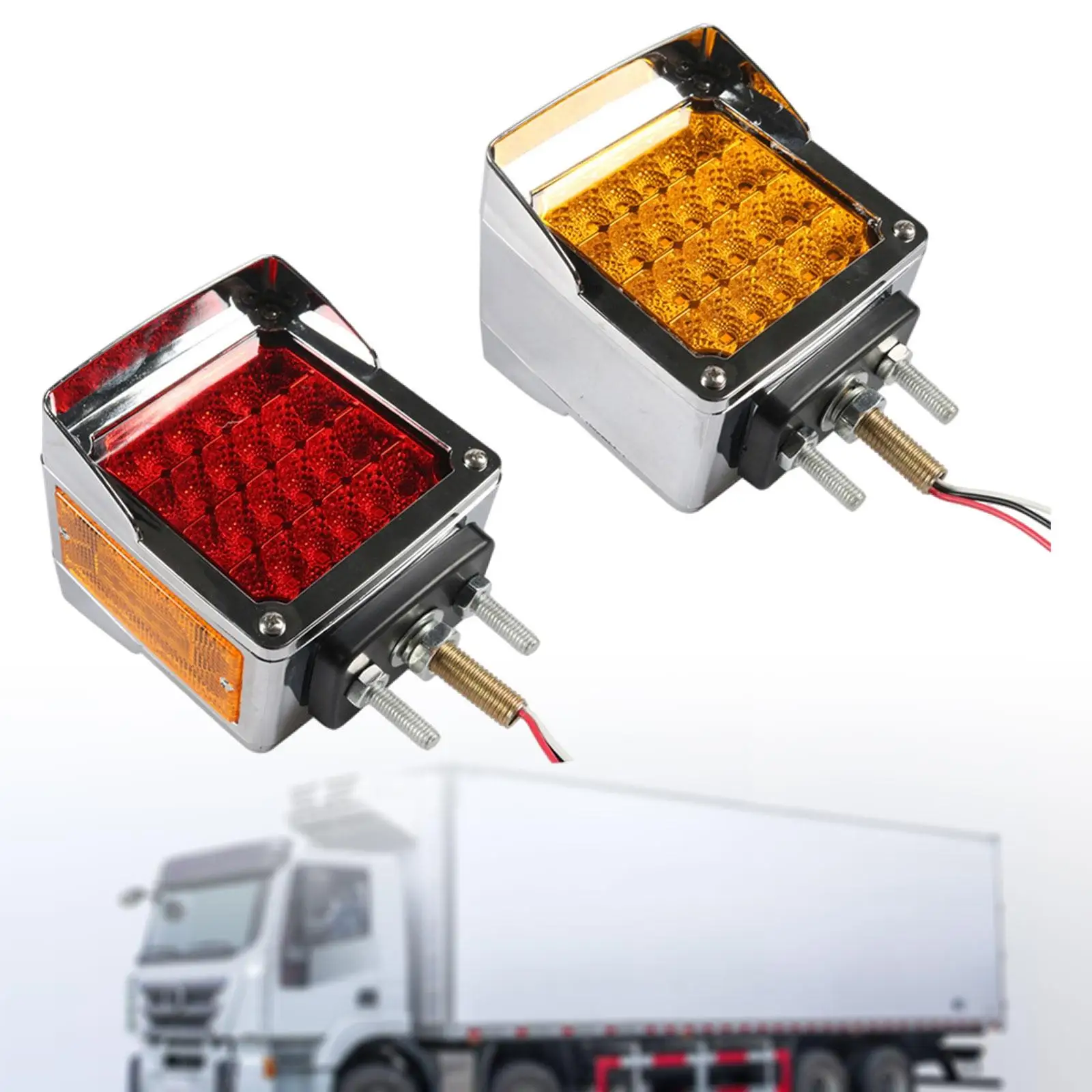 2Pcs LED Square Pedestal Lights Stud Mount Lights for Truck