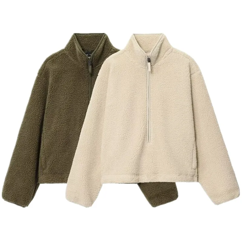 Fall 2025 Women's Loose Versatile Long Sve Fce Sports Top Coat Casual Comfortable Sli Outerwear Premium Quali