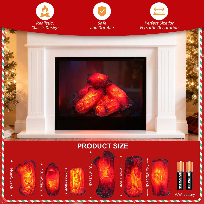 Fireplace Decoration Home Resin Simulation Bonsai Wood Bare Carbon 3D Fake Fire Carbon Fire Modern Ornamental LED Pot Charcoal