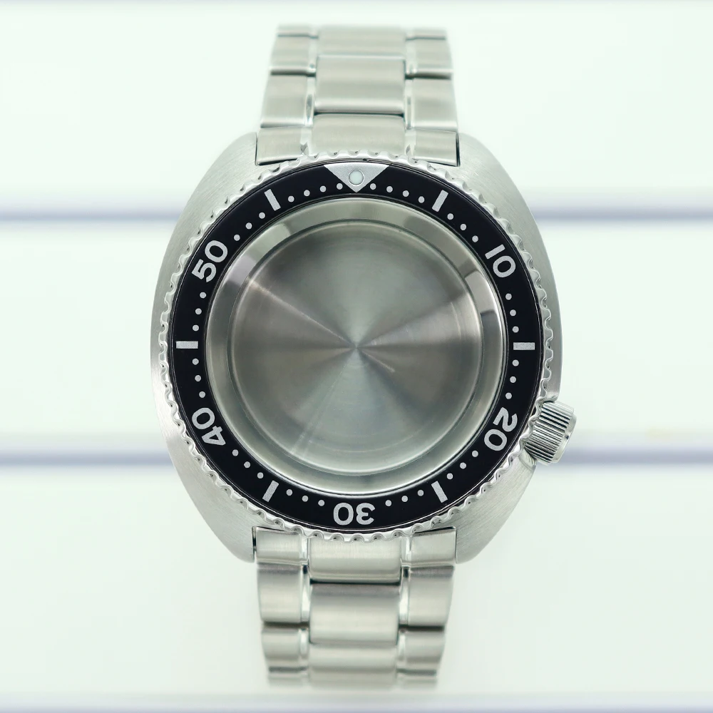 45mm 316L Edelstahl-Uhrengehäuse mit Armband und Saphirglas für Mod SKX Big Abalone NH35 NH36 NH38 Automatikwerke 28,5mm Zifferblatt – Detail 1