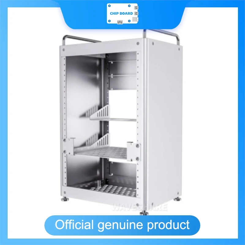 Waveshare HomeRack 8U Server Cabinet Kit, 10inch Aluminum Alloy Rack Enclosure, Compact High-Compatibility Mini Server Rack