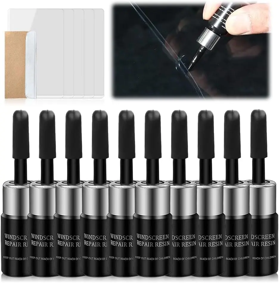 10PCS Crack Glass Repair Fluid Kit Car Windshield Crack Repair Kit Liquid to Repair Broken Auto Glass Glue for Car Glass Repair