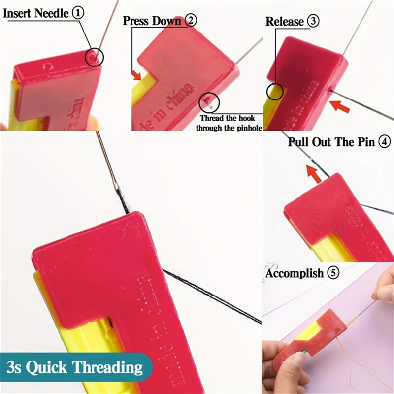 Threader agulha automática para idosos, ferramentas de costura DIY, acessório bordado, fácil de usar, casa máquina de mão, 10pcs