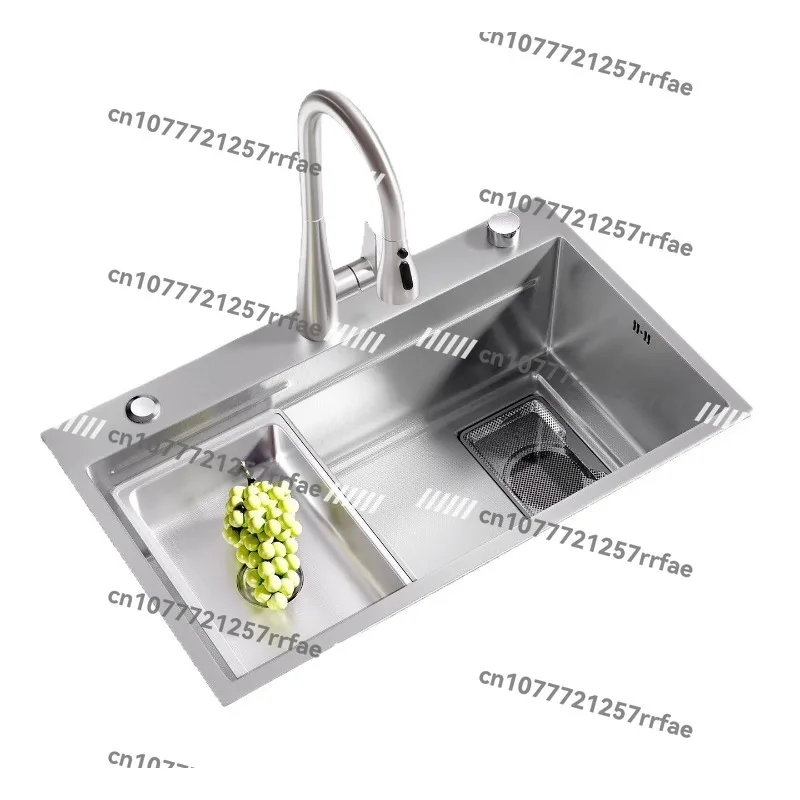 Sink primary color slag collection single slot 304 uncoated stainless steel vegetable basin sink nano kitchen sink