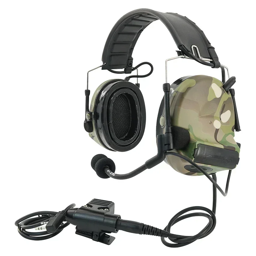 TS TAC-SKY C2 Removable Headband Silicone Over-Ear Tactical Noise Canceling Pickup Headset COMTAC II Airsoft Headset