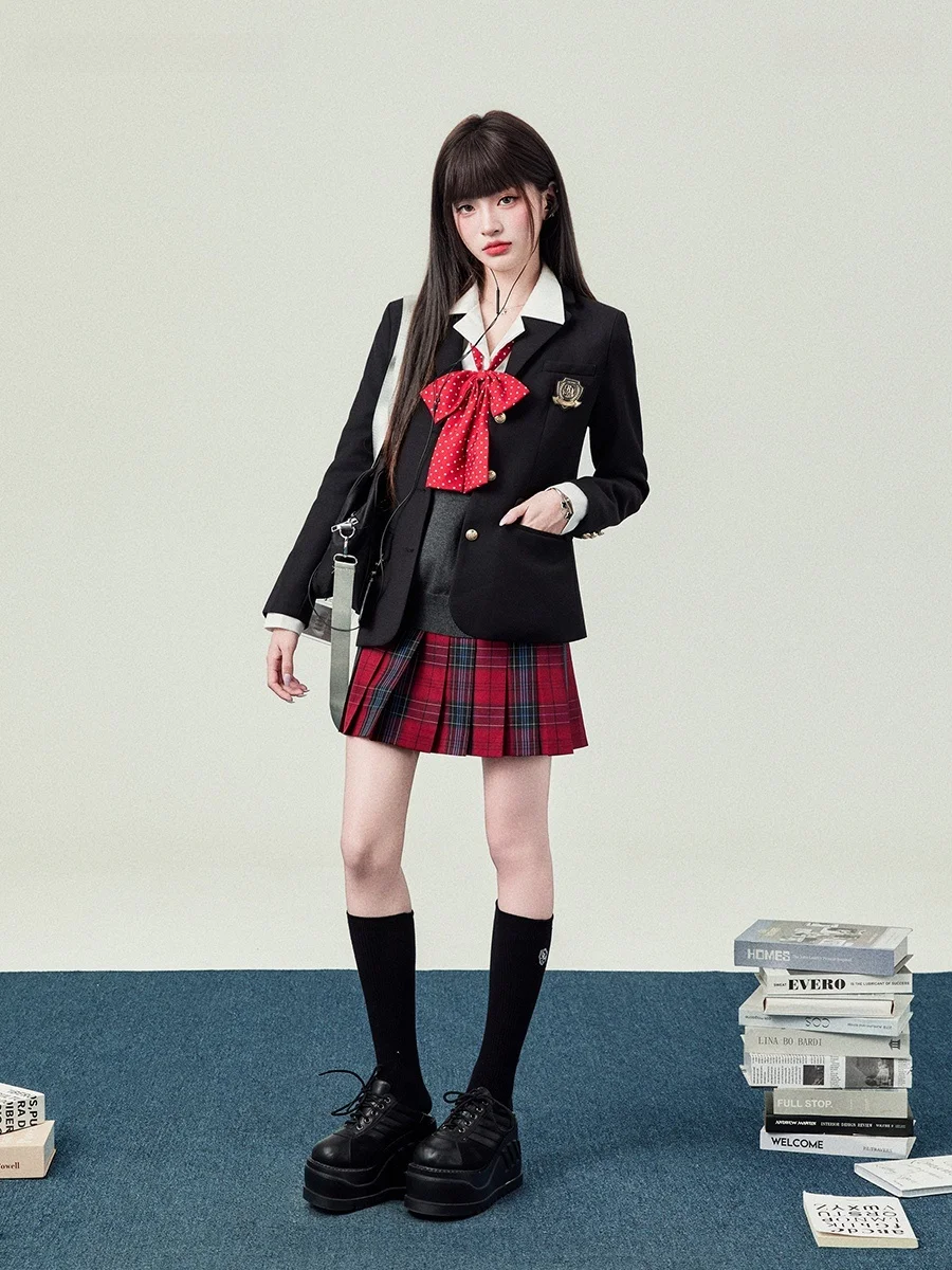 

Original Mrs. Flower Bell JK orm Waist-Cinching Suit Jaet Women's 2025 New School Sle Academic Faion