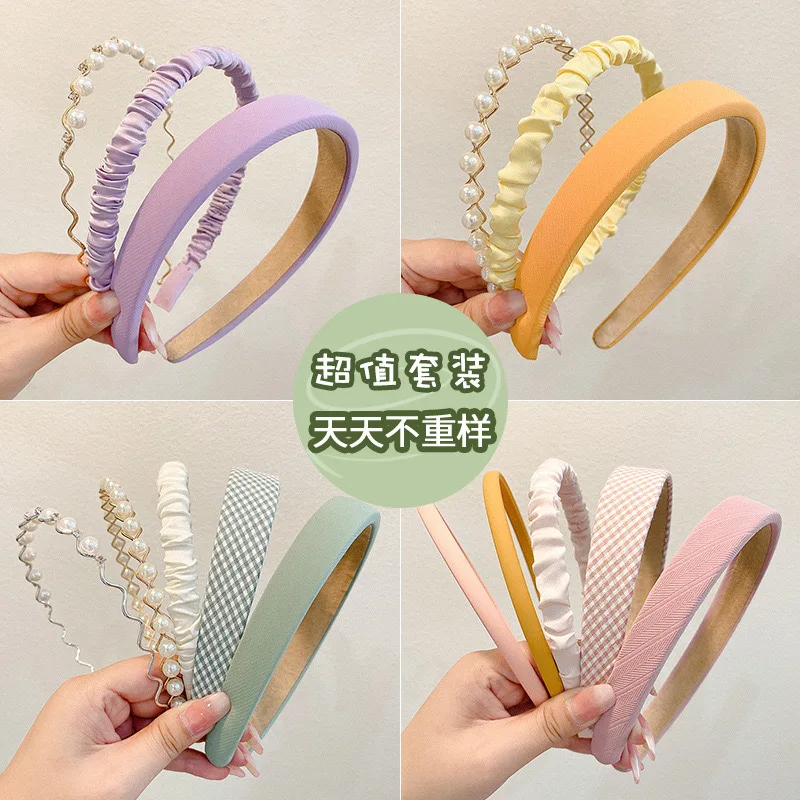 5pcs Set Fashion Women Cloth Hair Bands Headdress Headband Girls Hairband Hair Hoop Female Hair Accessories Headwear