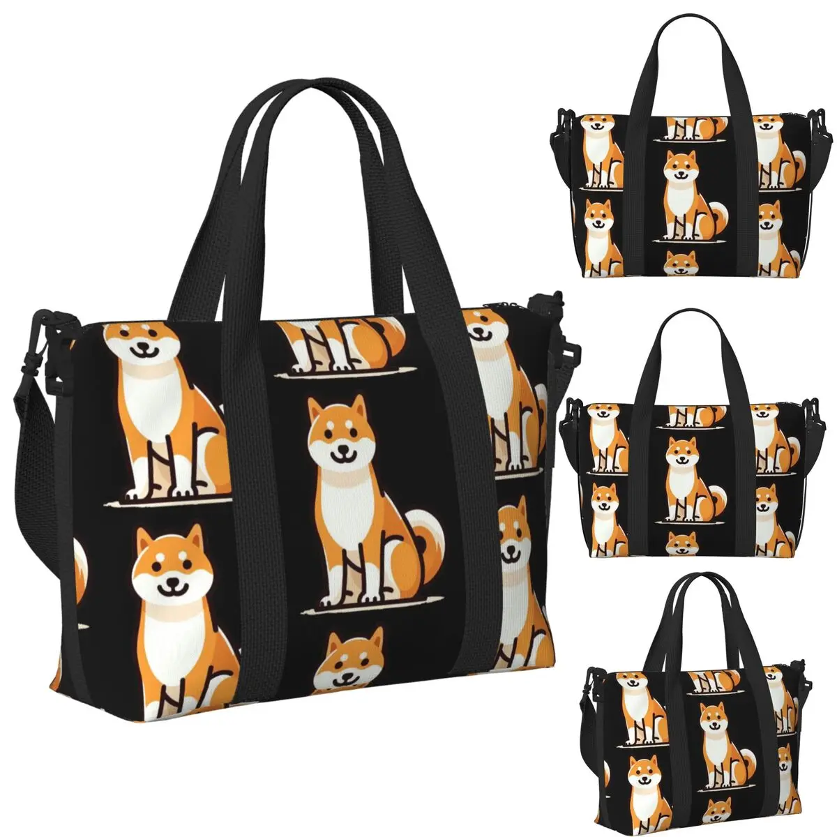 

Шиба-ину, комплексная пляжная дорожная сумка, большая вместительная сумка для спортзала, спортивная женская дорожная сумка для покупок