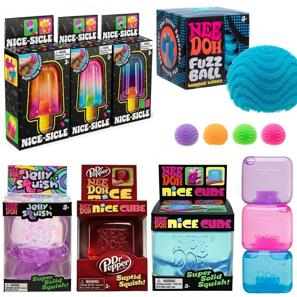 Schylling Nee Doh Nice Cube Nice-Sicle Sensorisches Spielzeug, Stressabbau-Quetschwürfel, Beruhigendes Fidget-Spielzeug für ADHS & Konzentration
