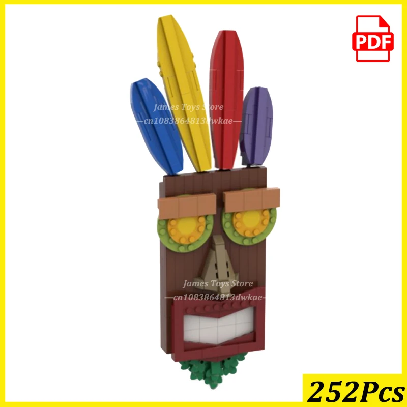 

MOCBUILDING Blocks Aku-Aku Mask Creative Bricks Construction Crashed Bandicoots Monster Gift
