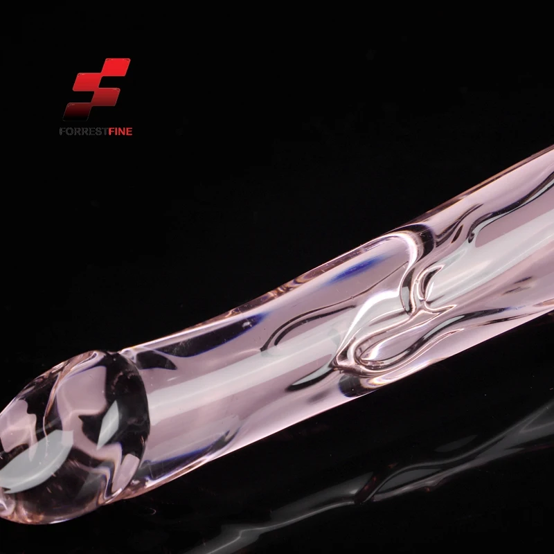 Wholesale Factory Design Unique Vivid Pink Glass Dick Toys/Glass Penis Dildo/Glass Sex Dildo Toy for Woman and Girls