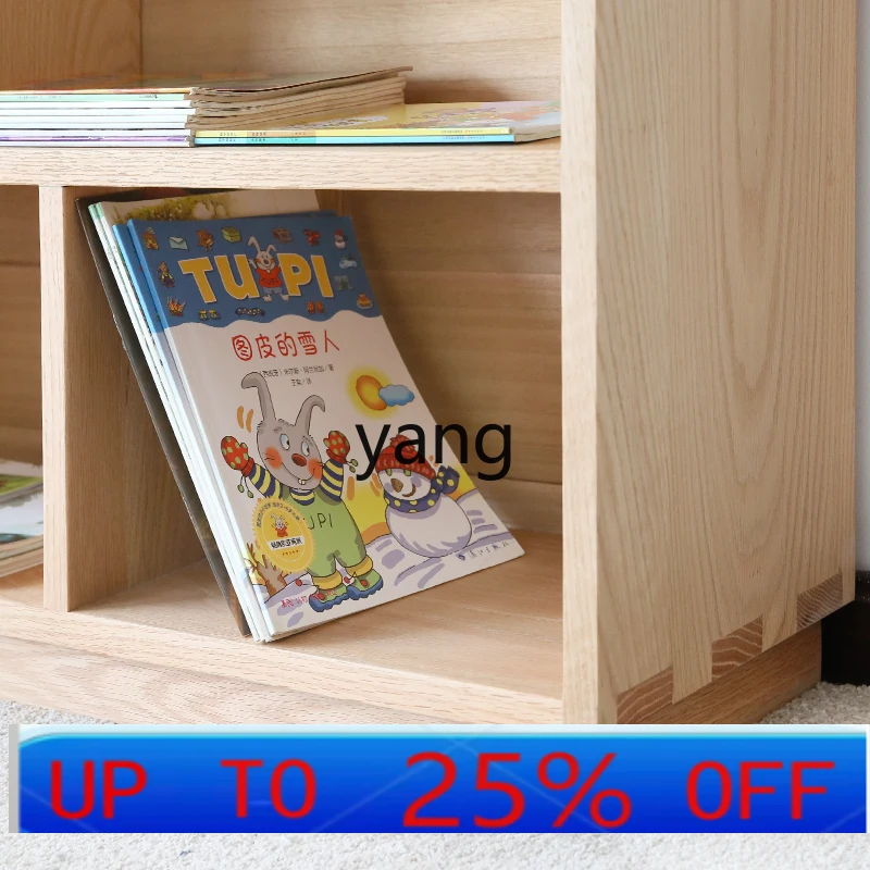 

Lmm All solid wood bookshelf Floor-to-ceiling oak bookcase Lattice storage bookcase