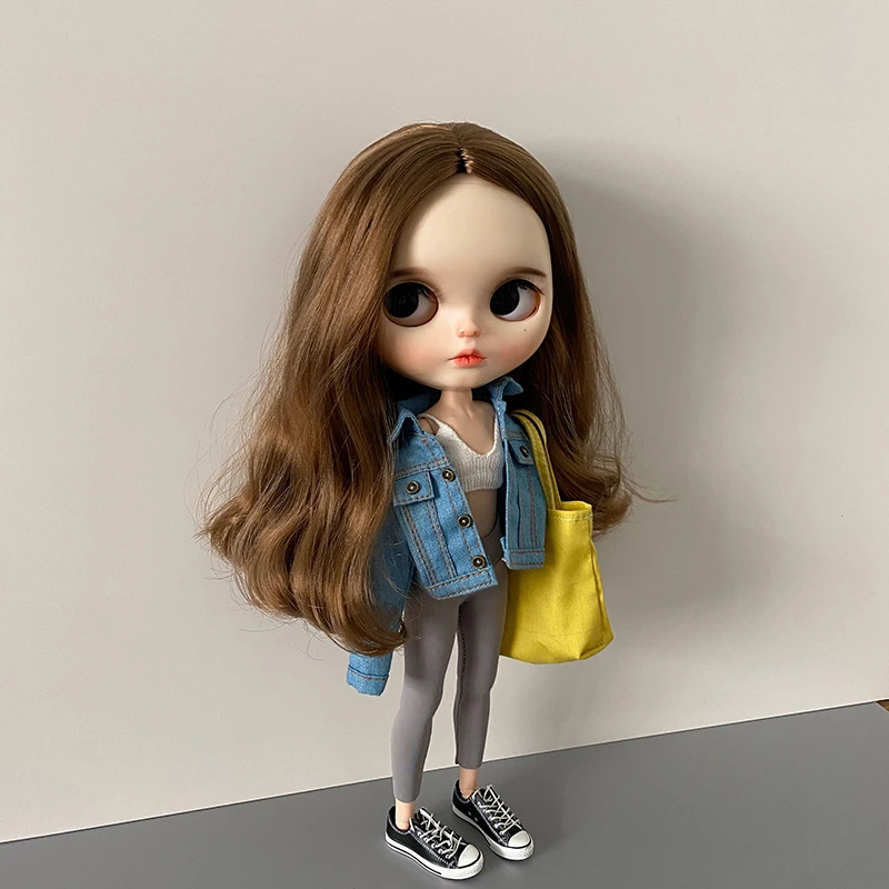 Handmade ob22 24 Doll Doll denim jacket Coat For Blythes Ymy Licca Azones Ob24 Ob27 Fr Doll