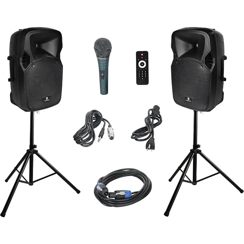 Party 12 Pa System, 12 Inch 1000 Watt, Two Way Powered Speaker, Bluetooth Usb Drive Combo