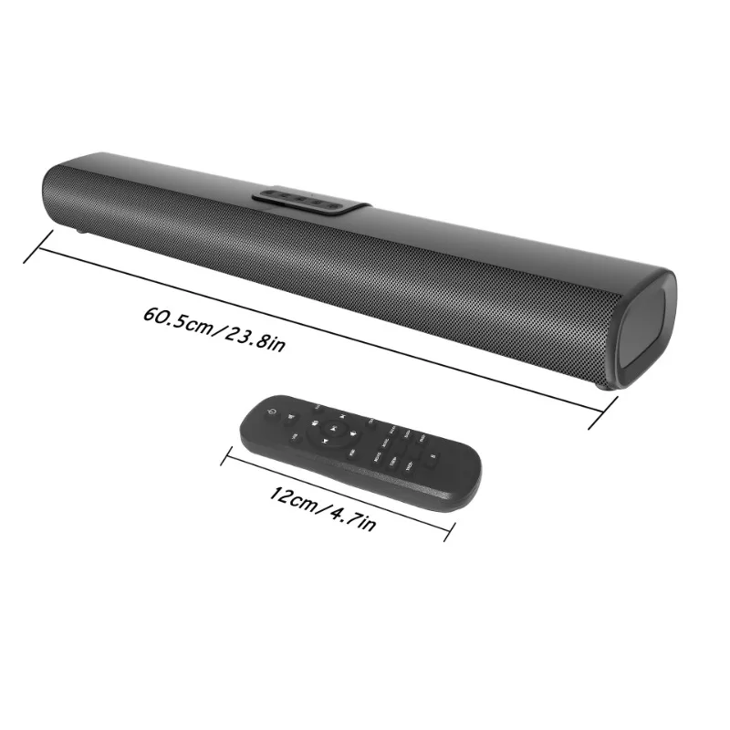 23.8 Inch TV Soundbar Speaker with Remote Control Bluetooth 5.0 Wired Home Theater Sound Bar for TV PC Projector Gaming