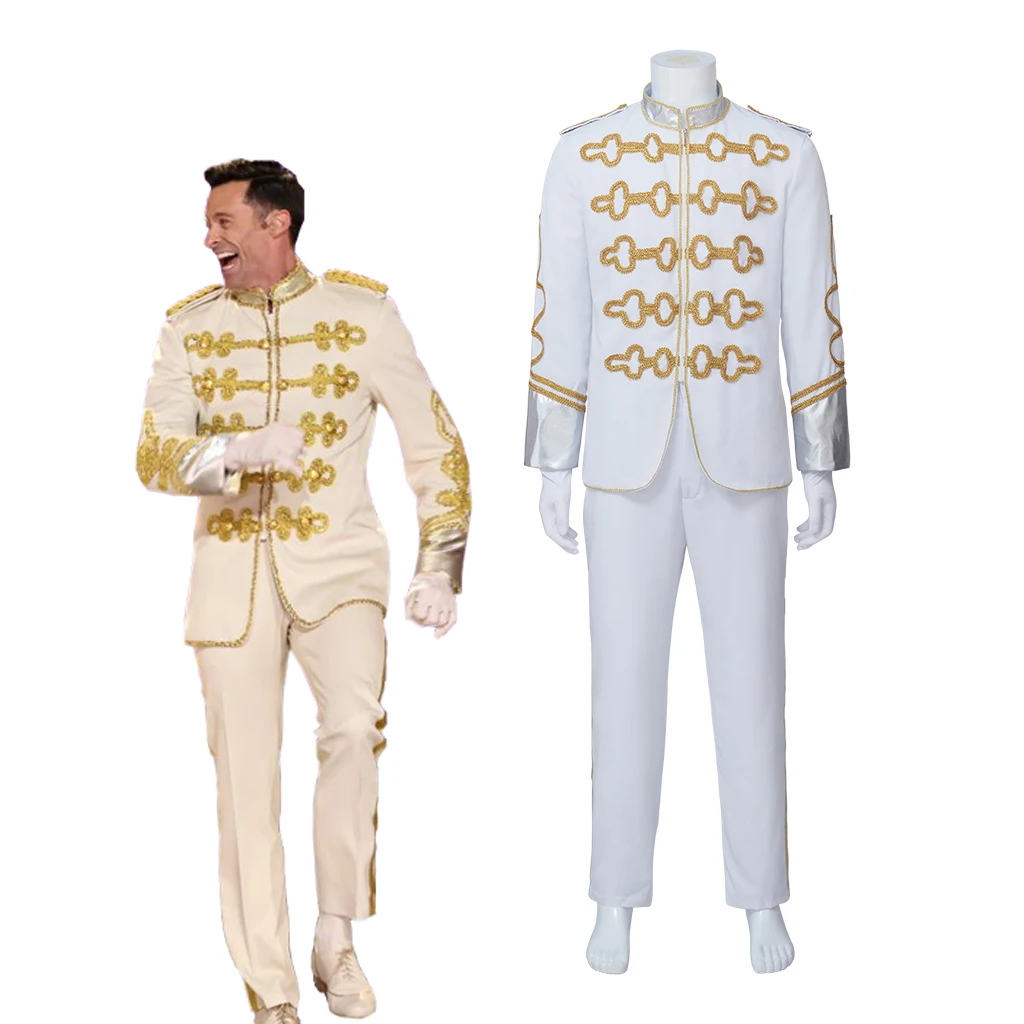 

The Music Man Harold Hill Cosplay Costume White Jacket Patns Set Musical Theater Stage Performance Outfits Man Halloween Clothes