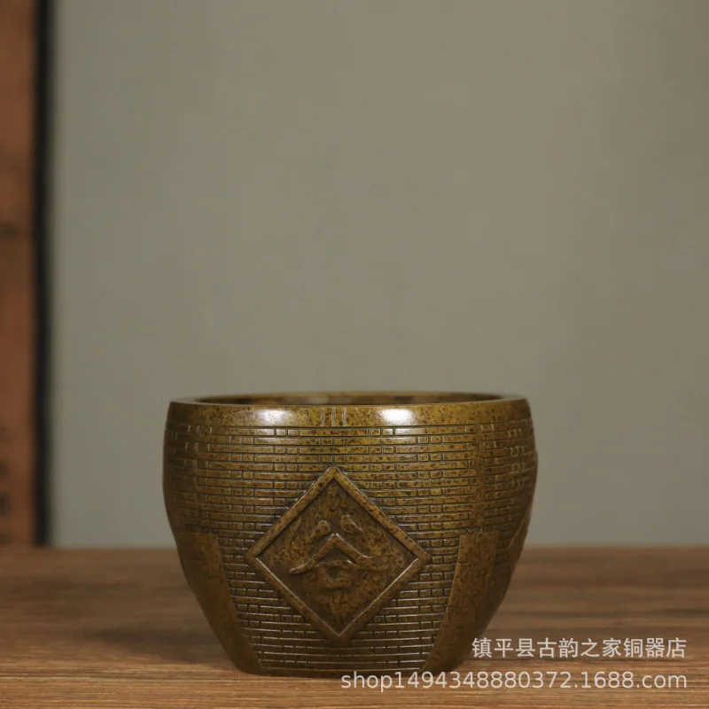 Pure Copper Five Grains Harvest Brass Jar Rice Bucket Grain Storage Ornament Office Living Room Shop Desktop Orname