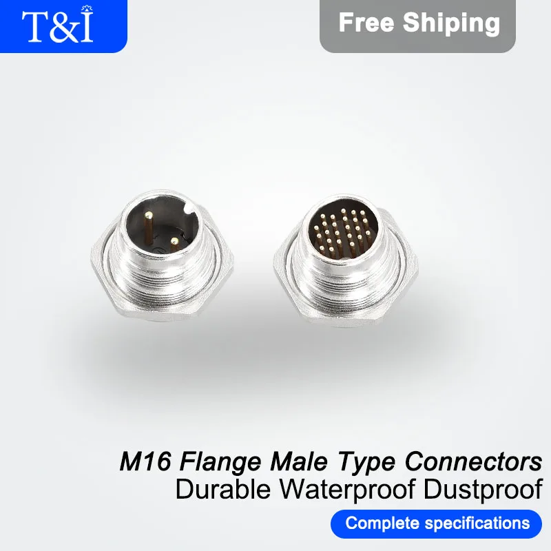 

5/10/20Sets M16-2/3/4/5/6/7/8/12/16/19/24P Formal 09 Series Aviation Waterproof Connector Male Female Flange Socket Plugs