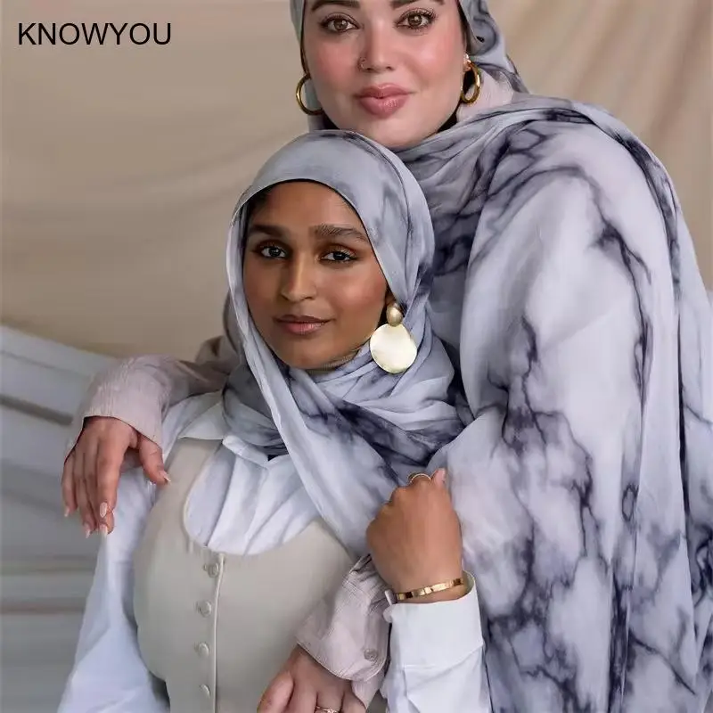 Hijab con estampado Modal de talla grande de 180x70Cm, chal musulmán suave de acuarela, bufanda bohemia para mujer, pañuelo para la cabeza, bufanda tejida de viscosa