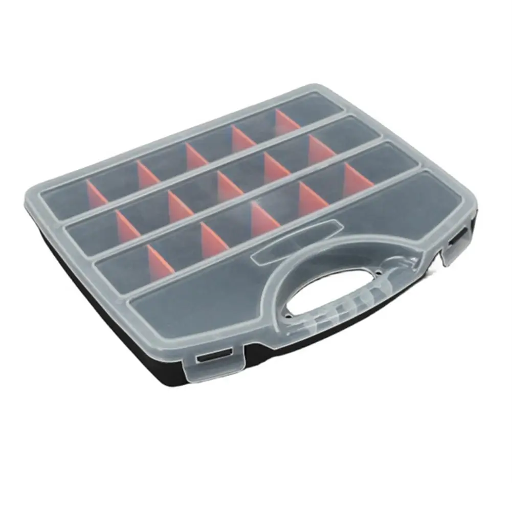 Portable Plastic Parts Box Hardware Parts Storage Box Parts Organizer With Removable Dividers Hinged Lid Tool Storage Box