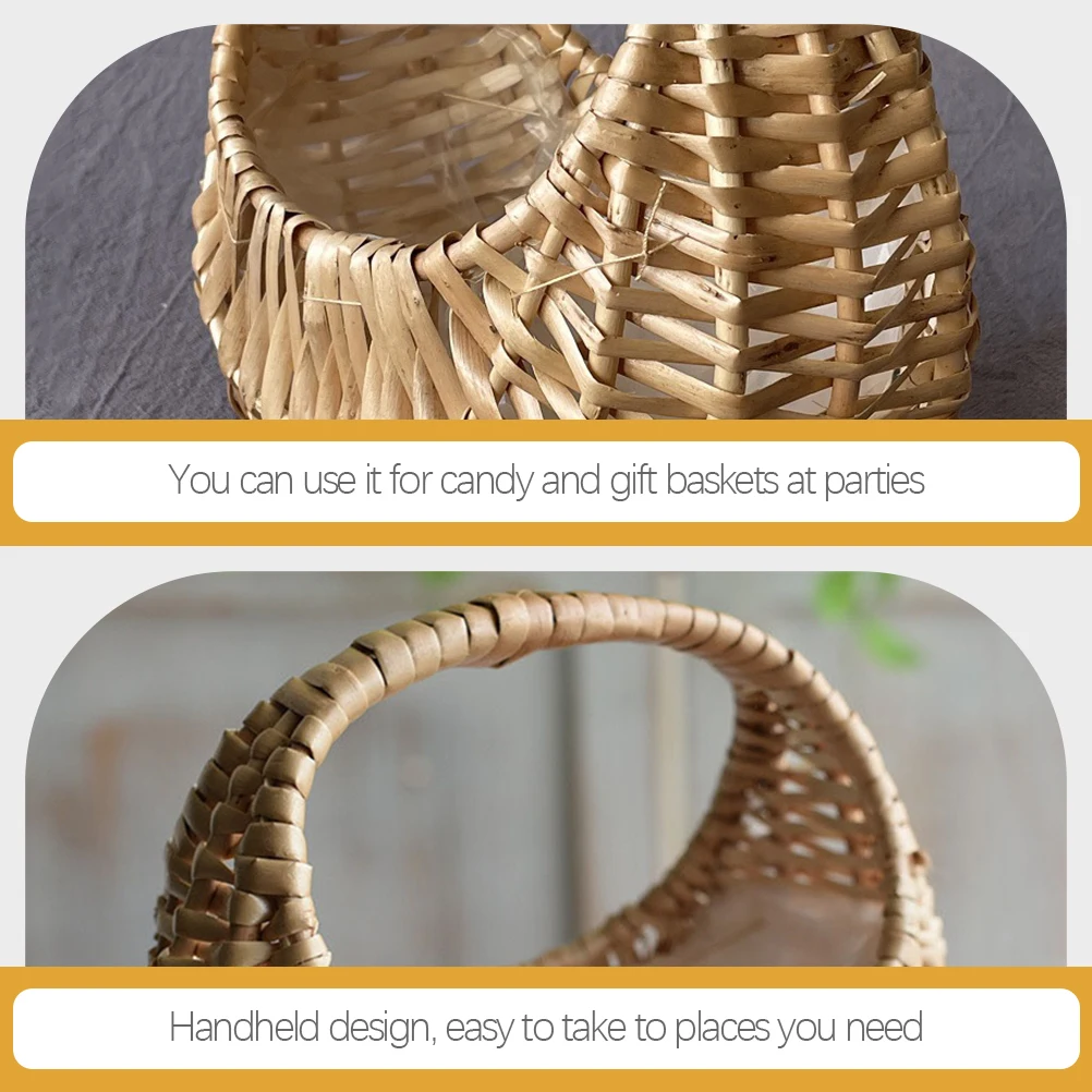 

Rattan Flower Hand Woven Natural Small Wedding Decor Multi Purpose Handheld Basket Storage Baskets Portable Mini