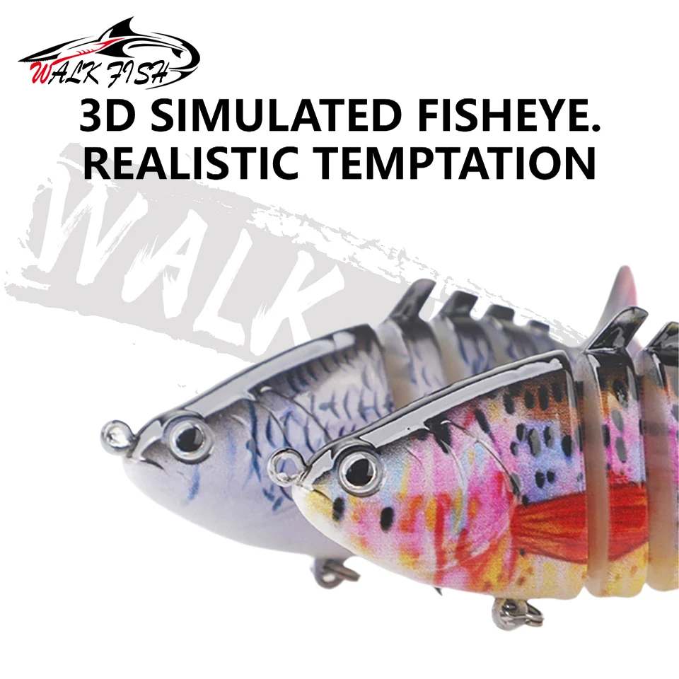 WALK FISH 1Pcs 105mm 15g Multi Jointed Fishing Lure Segment Swimbait Luminous Wobblers Artificial Hard Bait Pike Trout Sea Bass