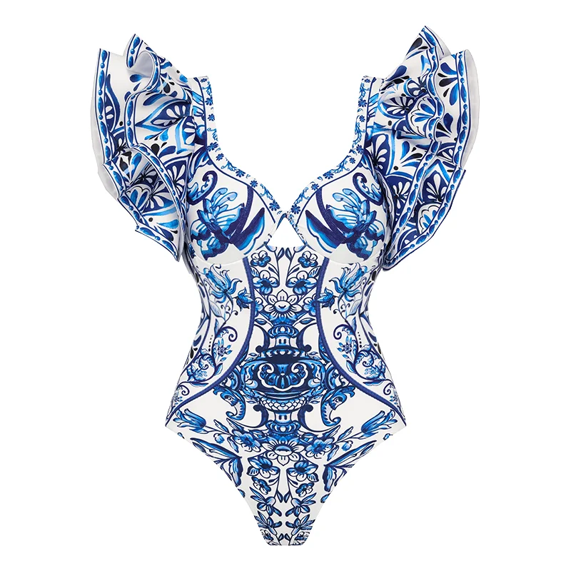 

2024 Vintage Women's Swimsuit set Printed One Piece Two-pieces Swimwear bikini Luxury Bathing Suit Tankini bodysuit Monokini