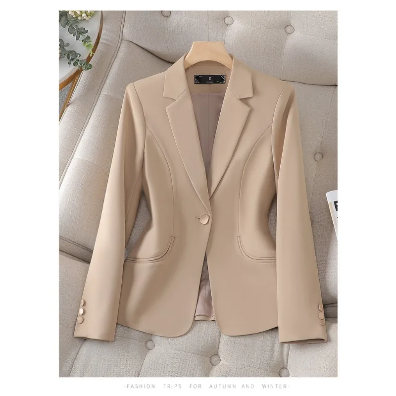 

Новинка Весна 2026: Женский однотонный блейзер с длинным рукавом, модный приталенный пиджак, верхняя одежда для стройных женщин