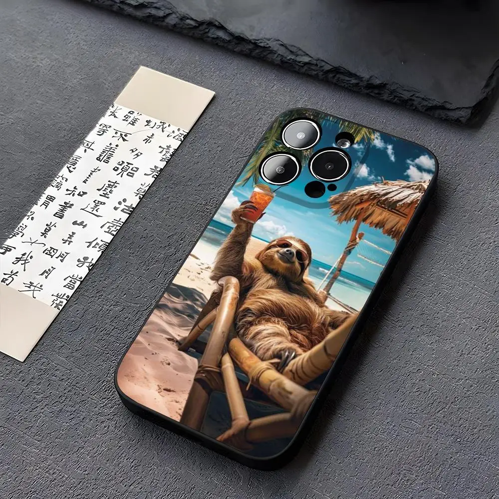 Cute Sloth Animals Phone Case Funda for iphone 13 16 11 15ProMax 14 12 Pro Xs Max Mini Xr X 7 8 6 6s Plus Covers