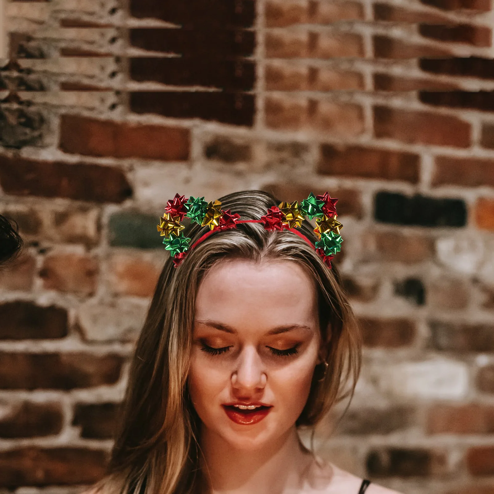 

Christmas Cat Ear Headb Red Metal Adjustable Women Party Stage Masquerade Holiday Accessories Adult Cosplay Christmas