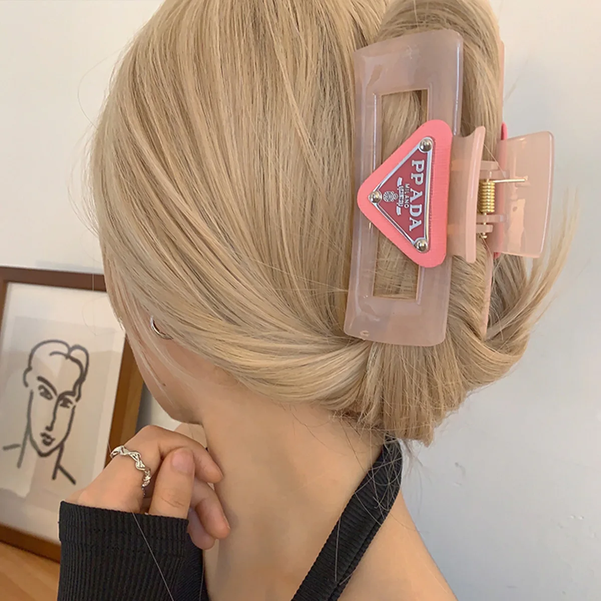 קוריאני וינטאג' פרוסטד קליפ נשים עם תחושה פרימיום גדולה קליפ אחורי לשיער קליפ כריש אביזרי שיער לנשים קלאץ' לשיער