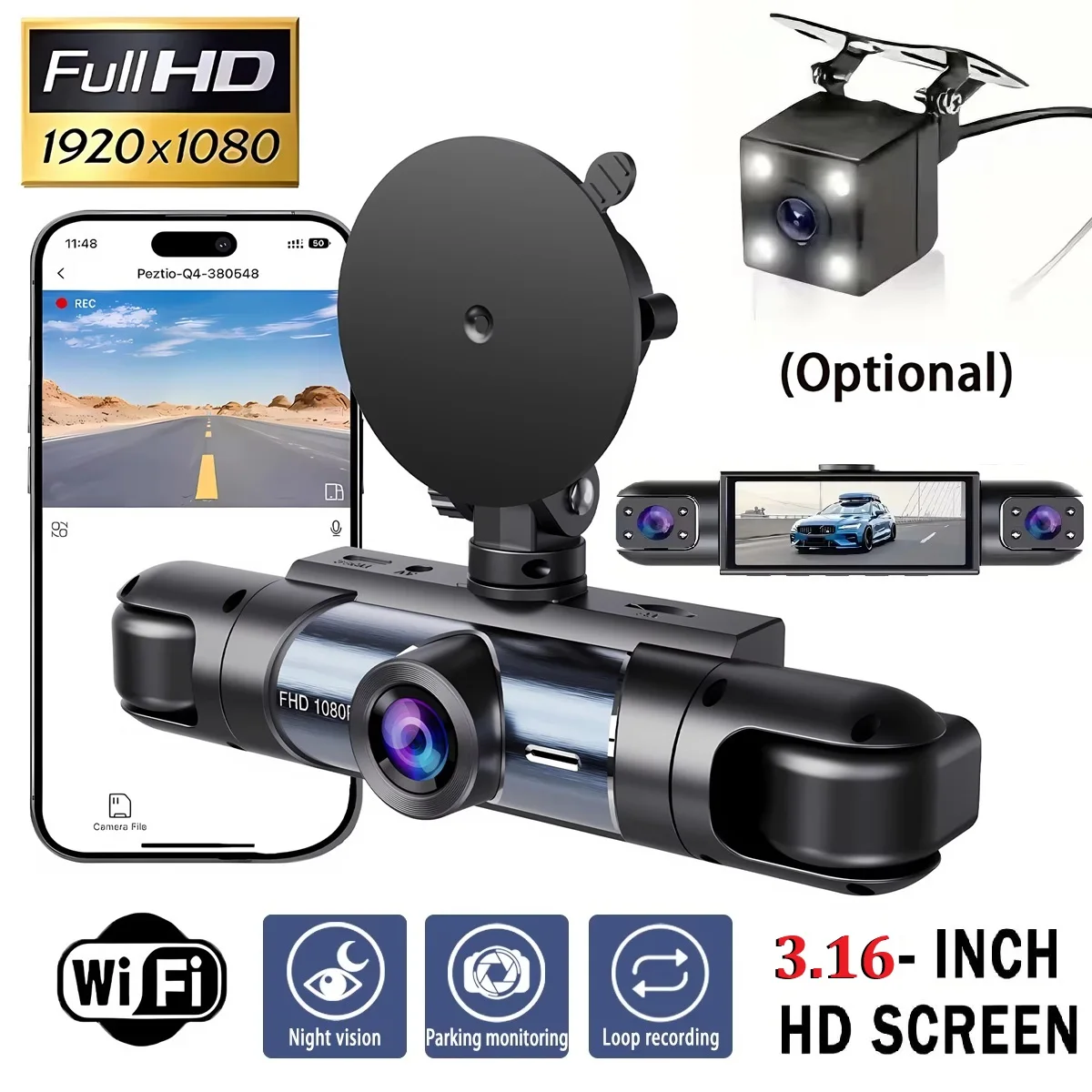 Four-Lens Car Dash …