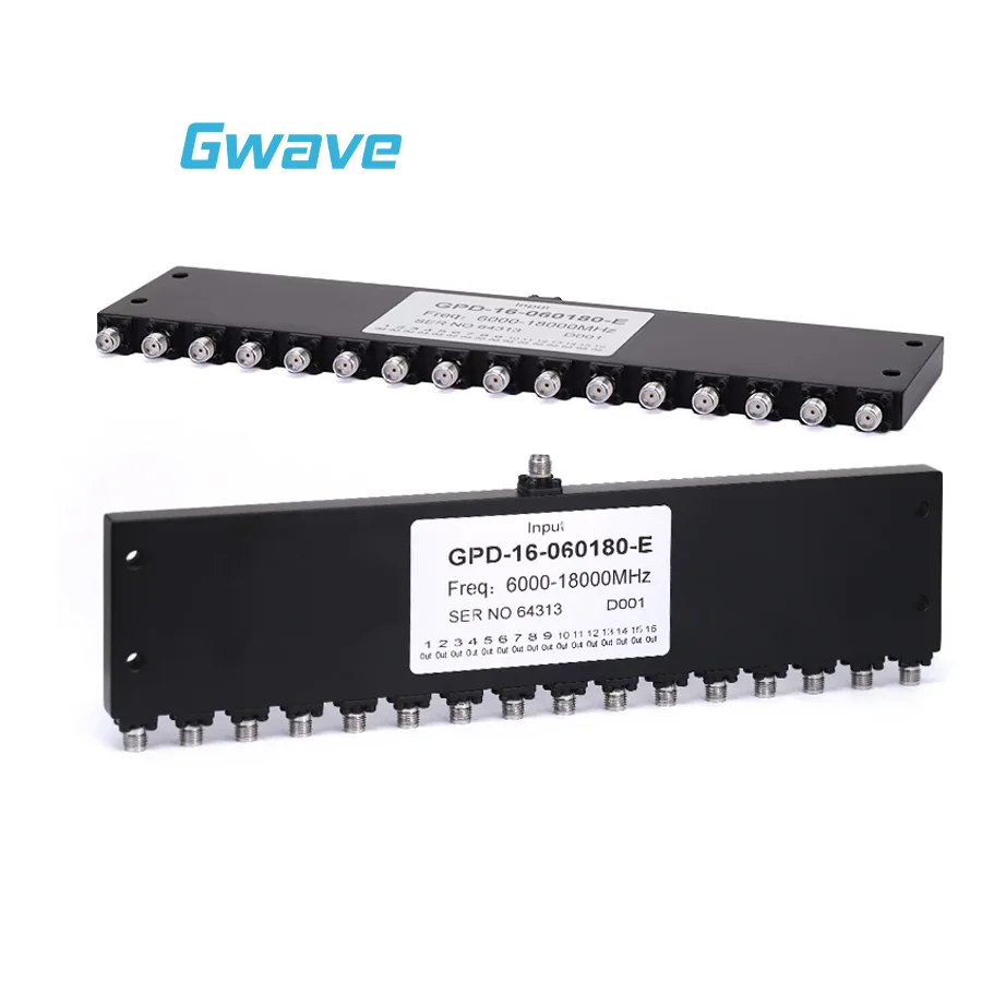 

Делитель мощности MS16-Way SMA для телекоммуникаций от 6 ГГц до 18 ГГц, номинальная мощность 20 Вт