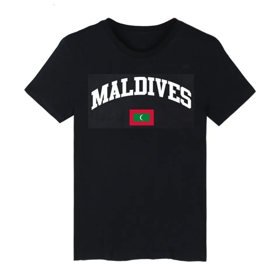 Clothing T-shirt For Man Clothes Printed Funny Plus Size Tops Tee 100% Cotton Maldives Flag Men