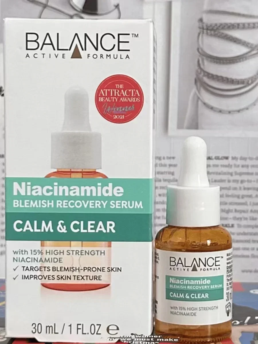 

UK 30ml BALANCE 15% Niacinamide Serums Whiten Facial Skincare Soothing Antioxidant Oil Control Pore Shrinkage Reduce Acne Marks