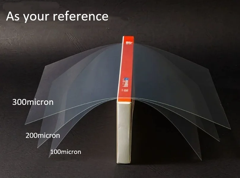 Size A4 Transparency PVC Binding Cover Clear Plastic Acetate Sheets - Thickness 200micron 8mil