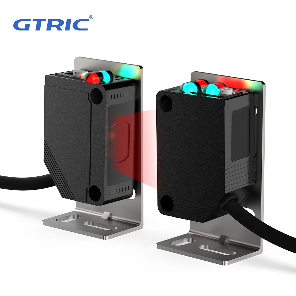 

GTRIC Square Photoelectric Sensor E3Z Through-beam Switch Sensing Distance 10M 10-30VDC NPN PNP NO/NC Adjustable 2M PVC Cable