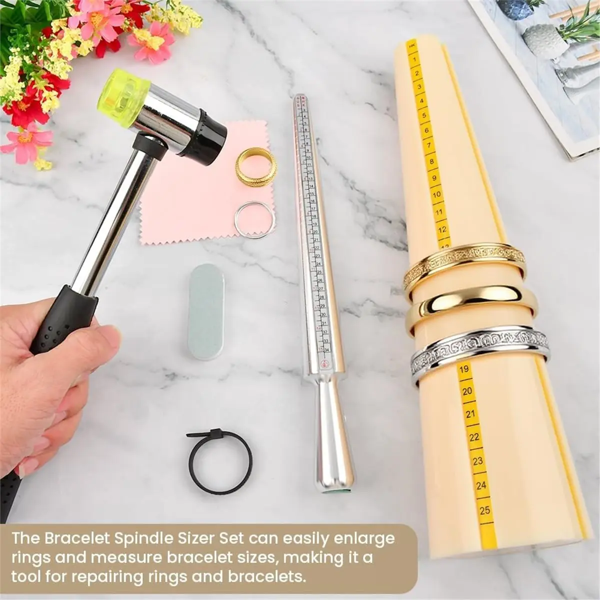Reliable- Bracelet Mandrel Sizer Set - Stainless Steel Graduated Round Mandrel, Ideal for Bracelet/Jewelry Making DIY