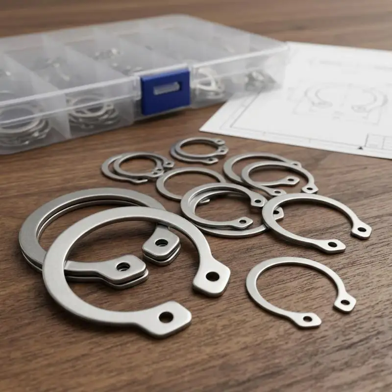 225Pcs C Circlip Retaining Ring Assortment Kit 15 Sizes High Toughness Fasteners for Bicycle Motorcycle Repair Jobs