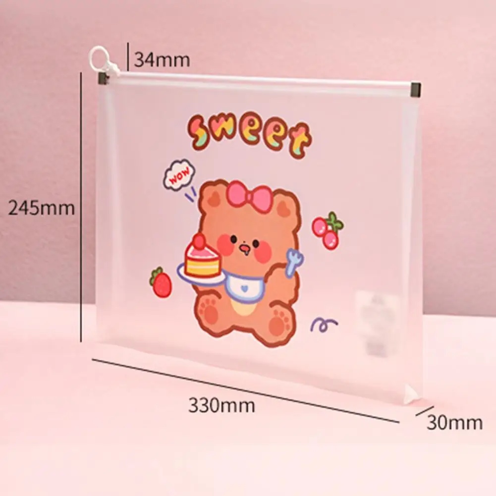 Datei Veranstalter Hohe Kapazität Multifunktionale Wasserdicht Transparent Visuelle Cartoon Tier Student A4 Zipper Tasche Schule Liefert