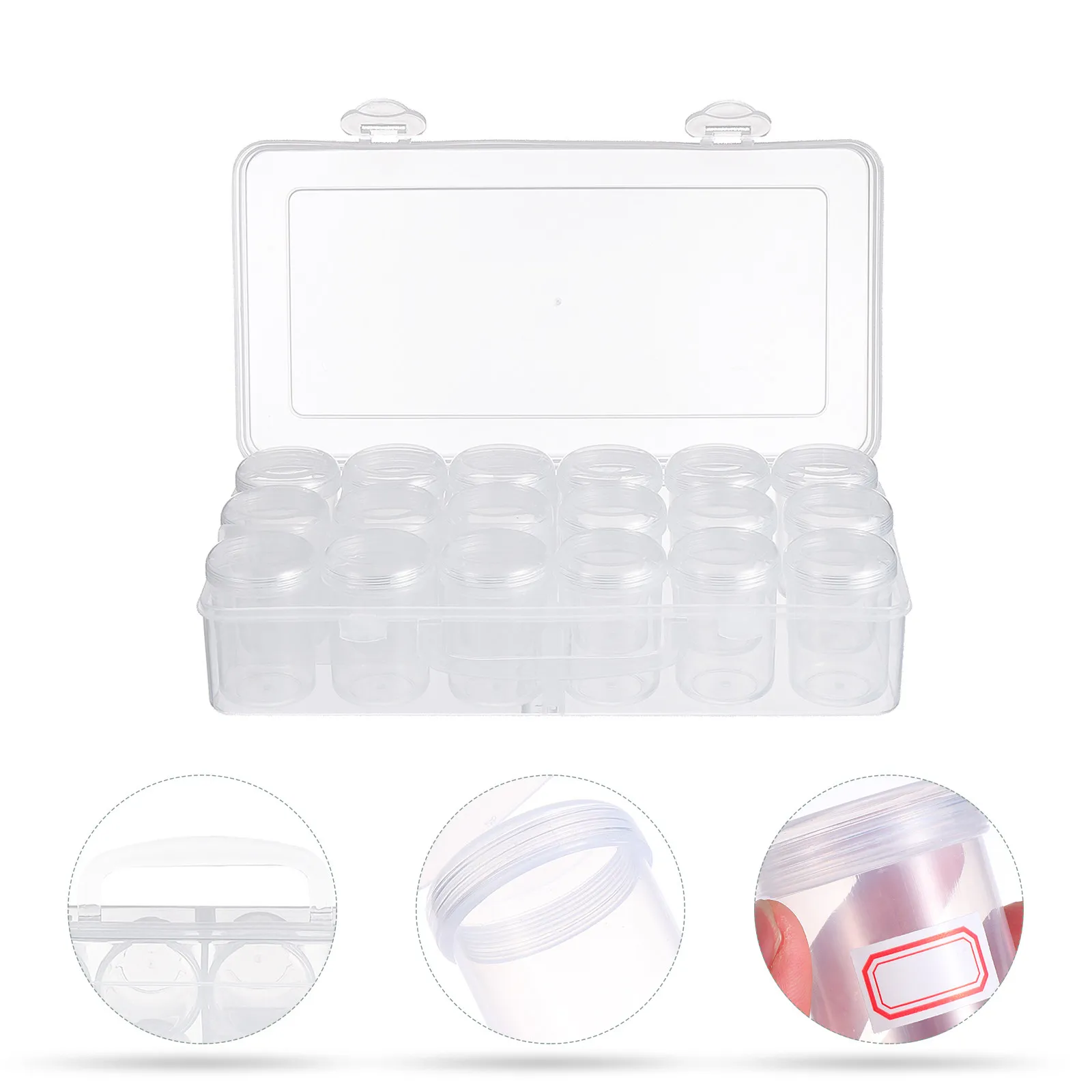 1Set Medicine Bottle Case 18 Compartments Sturdy Plastic Pill Organizer Box Supplements Essential Oil Bottles