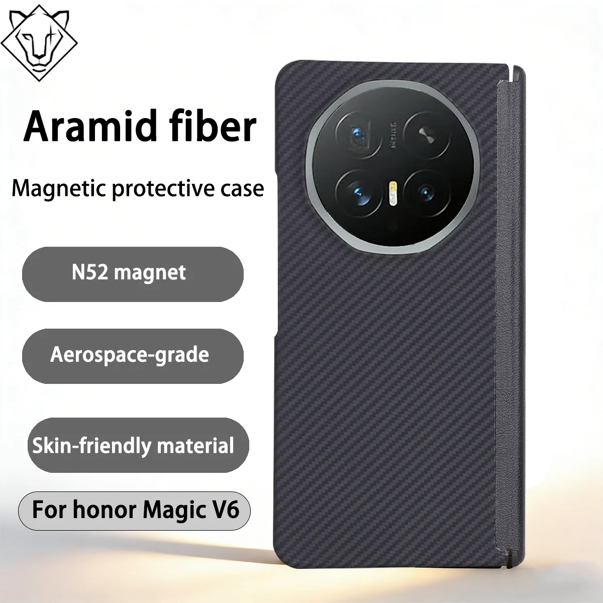 

For honor magic v6 carbon case 600d kevlar fiber aramid fiber Cover Ultra-Thin Lightweight Armor Protective