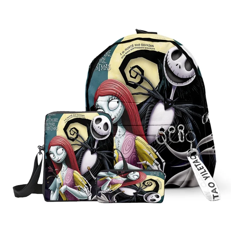 3-delig The Nightmare Before Christmas Creatieve schattige basisschoolleerlingen Schooltas Rugzak Etui Schoudertas
