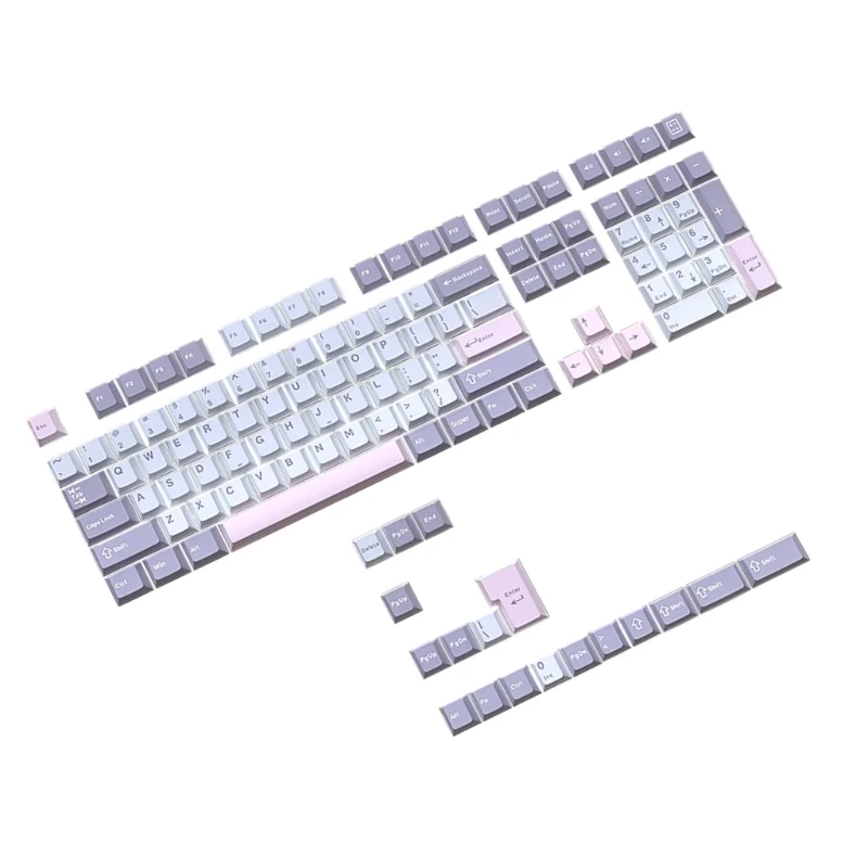 أغطية مفاتيح مصبوبة مزدوجة PBT للوحة المفاتيح الميكانيكية مجموعة أغطية مفاتيح لـ 126 مفتاحًا