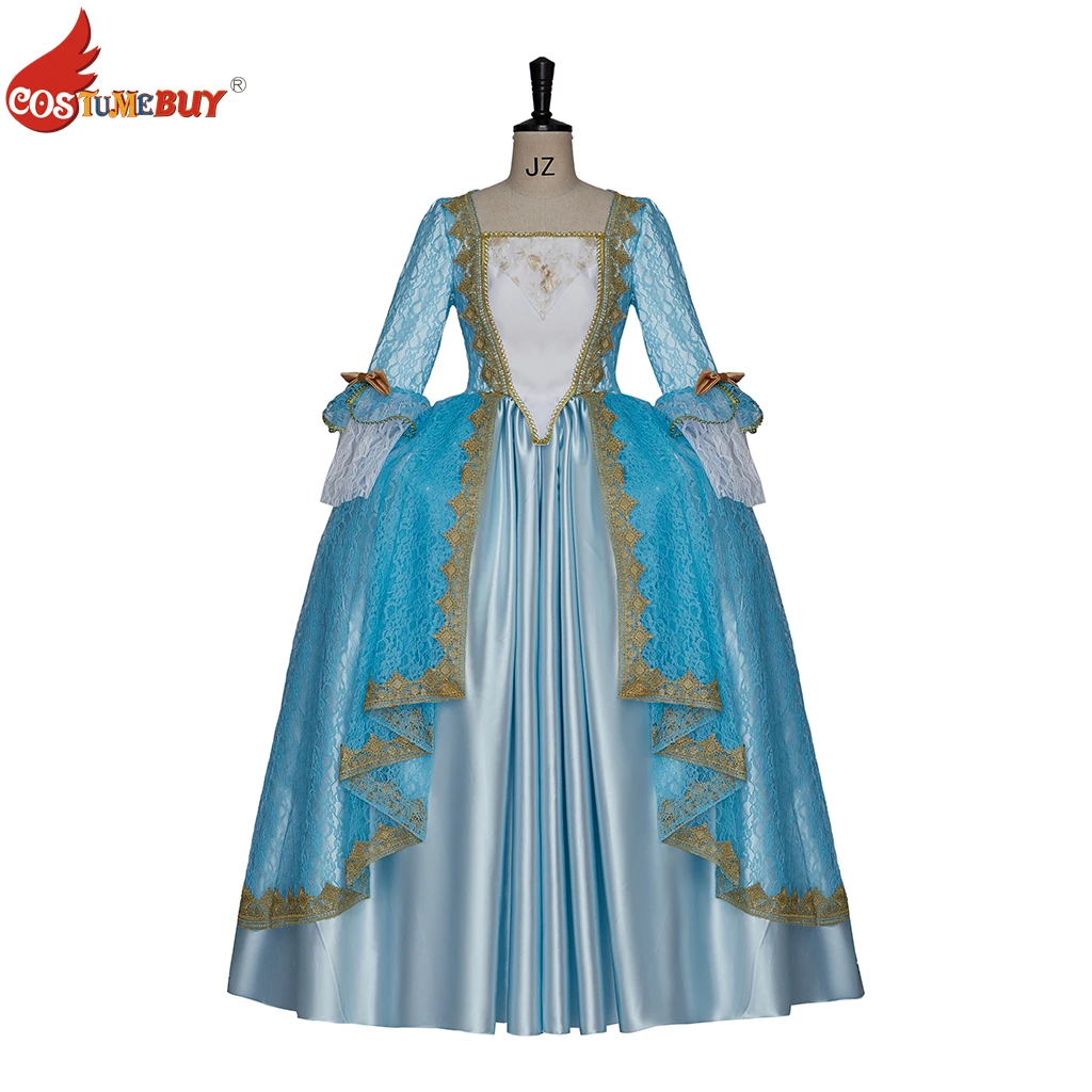 

CostumeBuy Blue Lace Rococo Dress Marie Antoinette Costume, Women Floor Length Ball Gown Party Dresses